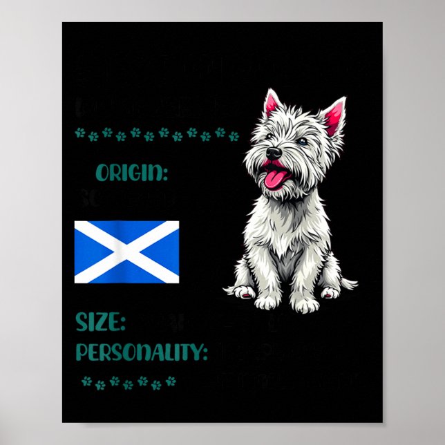 Póster West Highland White Terrier Origin Funny Westie Do (Frente)