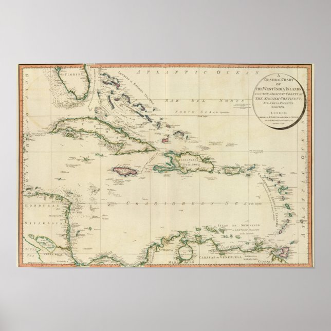 Póster West India Islands 3 (Frente)