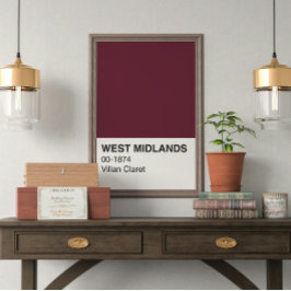 Póster West Midlands Villan Claret - Ancho completo