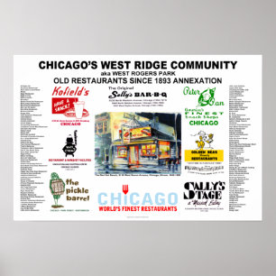 Póster West Ridge Chicago Restaurantes TODOS LOS TAMAÑOS 