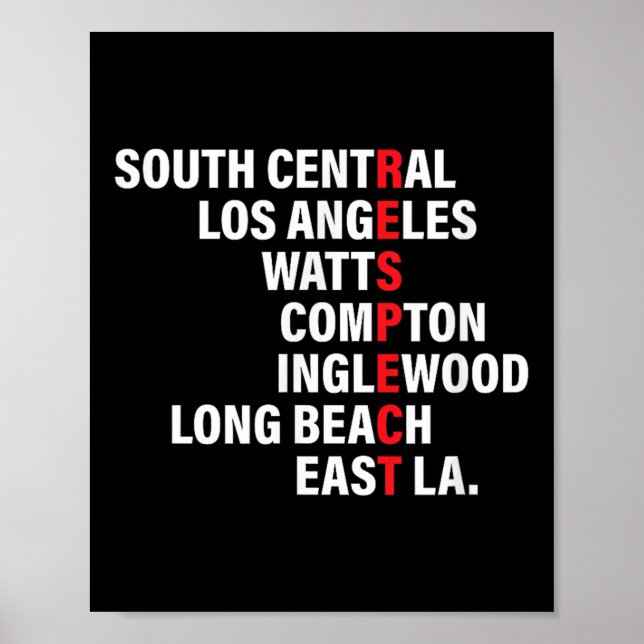 Póster West Side Respect Los Angeles Watts Compton Long B (Frente)