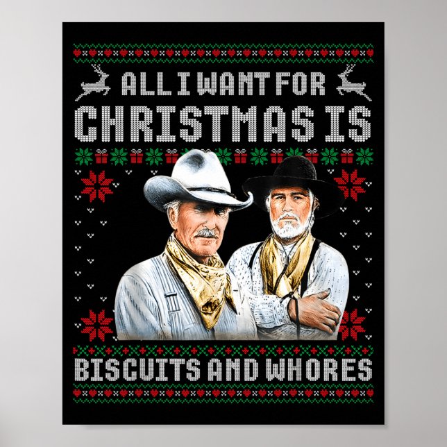 Póster Western Biscuits And S Christmas Quote Retro  (Frente)