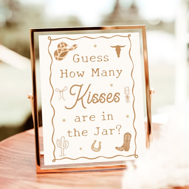 Póster Western Bridal Shower Guess How Many Kisses Poster (Subido por el creador)