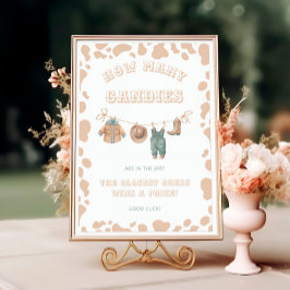 Póster Western Cowboy Baby Shower: ¿Cuántos cangrejos jue