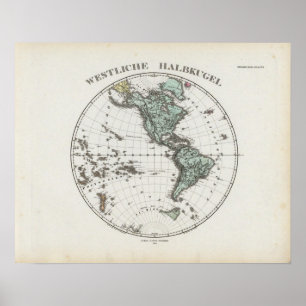 Póster Western Hemisphere Atlas Map