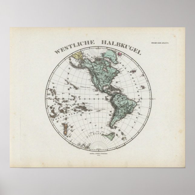 Póster Western Hemisphere Atlas Map (Frente)