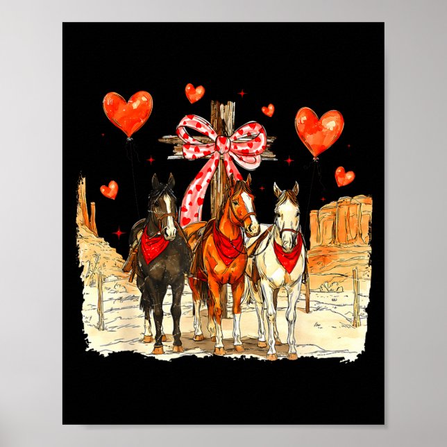 Póster Western Horse Valentine Funny Western Valentines D (Frente)