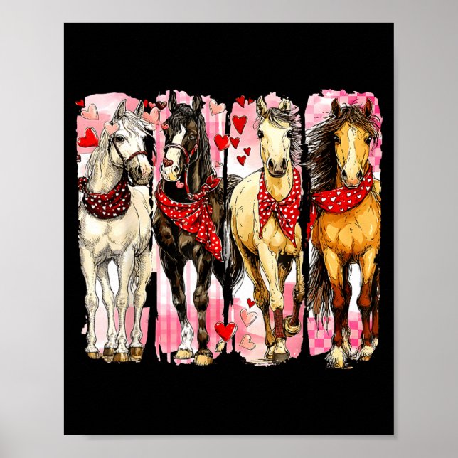 Póster Western Horse Valentine Funny Western Valentines D (Frente)
