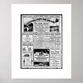 Póster Western Maryland Railway Tourism Reprint