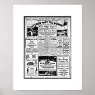 Póster Western Maryland Railway Tourism Reprint