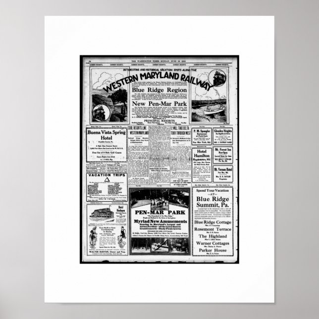 Póster Western Maryland Railway Tourism Reprint (Frente)