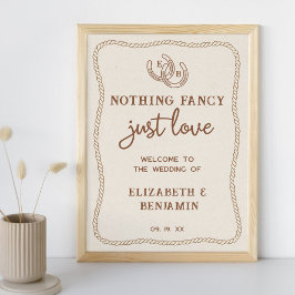 Póster Western Nothing Fancy Just Love Wedding Welcome
