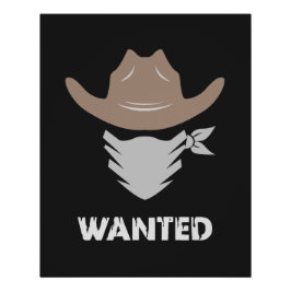 Póster Western Outlaw Cowboy Wanted