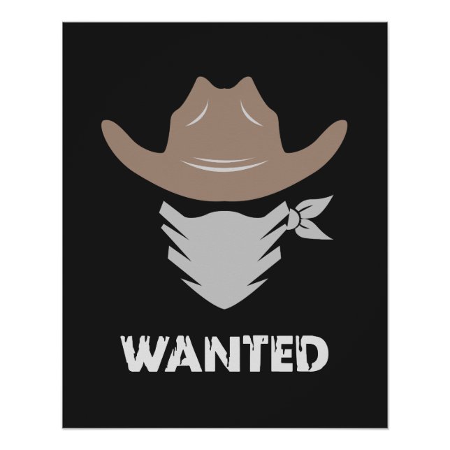 Póster Western Outlaw Cowboy Wanted (Anverso)
