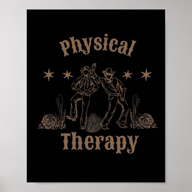 Póster Western Physical Therapist Pt Treatment Pta Back T (Frente)