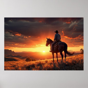Póster Western Sunset (24 x 36)