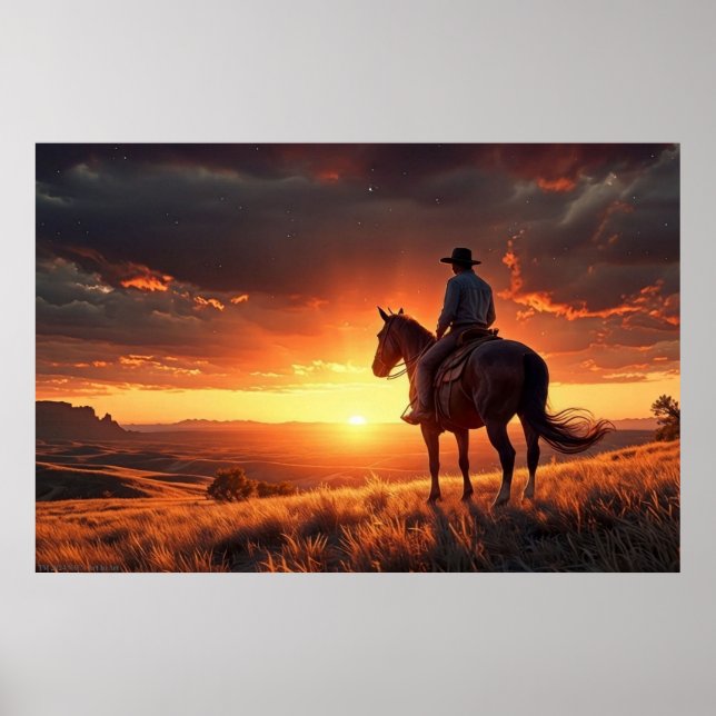 Póster Western Sunset (24 x 36) (Frente)