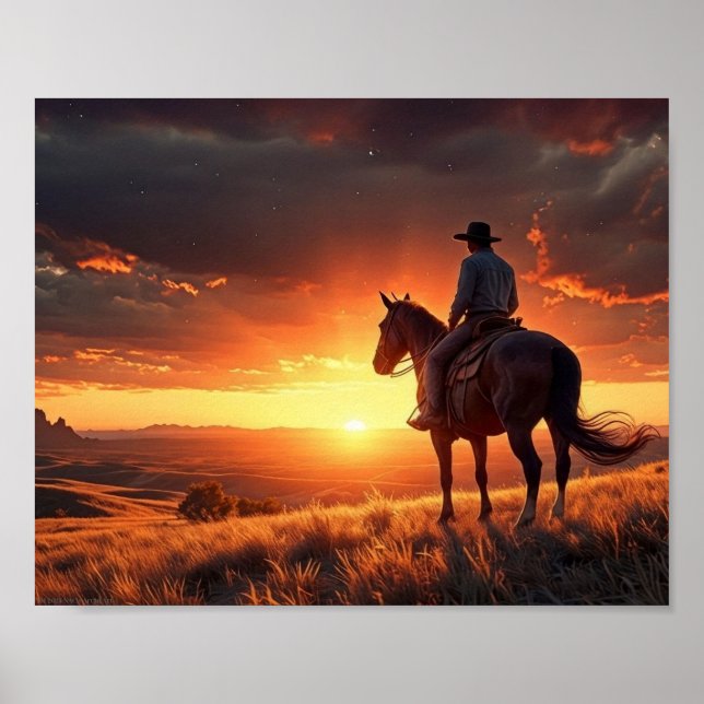 Póster Western Sunset (8 x 10) (Frente)