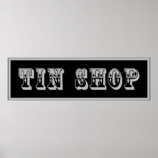 Póster Western Tin Shop Sign