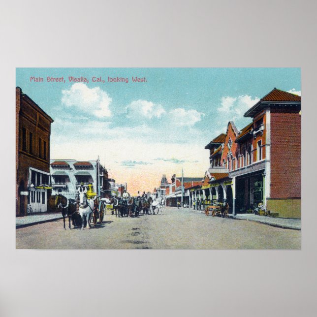 Póster Western View from Main StreetVisalia, CA 2 (Frente)