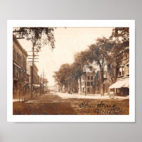 Westfield NJ, Nueva Jersey, Elm St View, Vintage