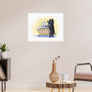 Póster Westie and Scottie Dog Groom Art