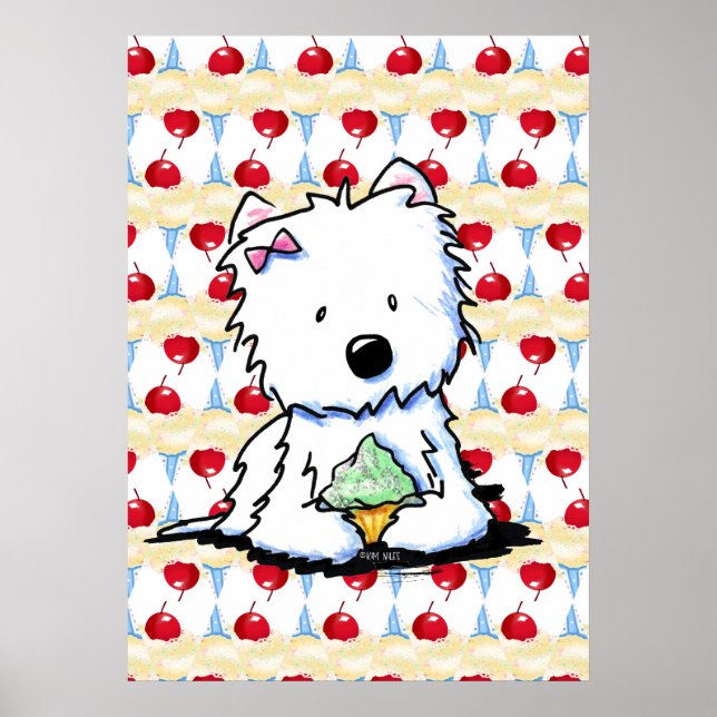 Póster Westie de cereza jubilosa  (Frente)