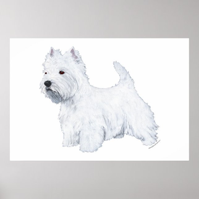 Póster Westie de pie (Frente)