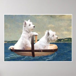 Póster Westies zarpan