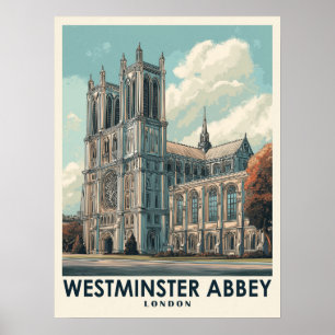 Póster Westminster Abbey London Vintage Travel