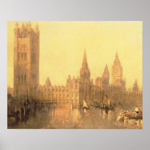 Póster Westminster: Cámaras del Parlamento, c.1860 (petró