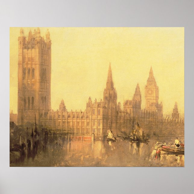 Póster Westminster: Cámaras del Parlamento, c.1860 (petró (Frente)