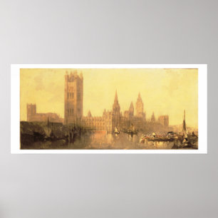 Póster Westminster: Casas del parlamento, c.1860 (aceite