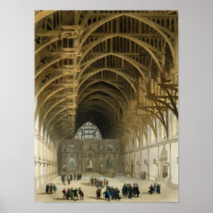 Póster Westminster Hall, grabado por el pub J. Bluck