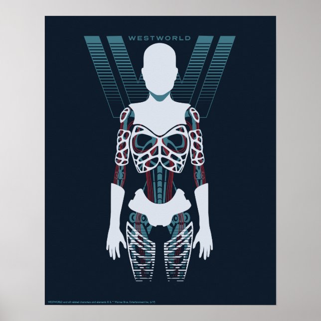 Póster Westworld | Android Skeleton Over Logo (Frente)