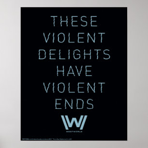 Póster Westworld   Cita de tipografía "Luces violentas"