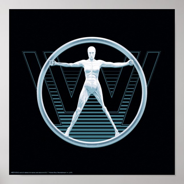 Póster Westworld | Logotipo Vitruvian Android (Frente)