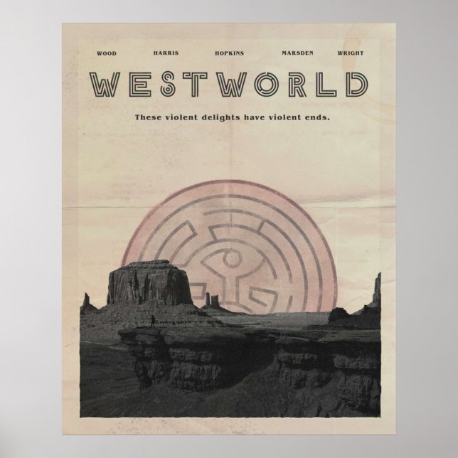 Póster Westworld Vintage (Frente)