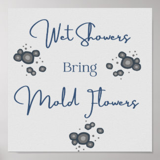 Póster Wet Showers Funny Baño Poster