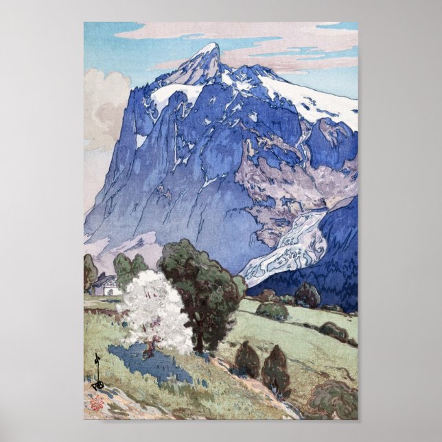 Póster Wetterhorn, Hiroshi Yoshida, Woodcut (Frente)