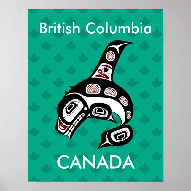 Póster Whale, el asesino gráfico negro rojo nativo estado (Frente)