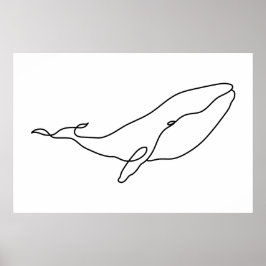 Póster Whale , line art illustration