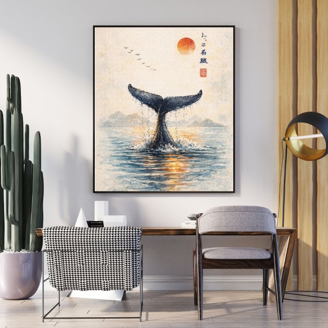 Póster Whale Tail Art Print | Japanese Style Poster (Subido por el creador)