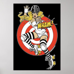Póster WHAM Roller Derby Comic pinup