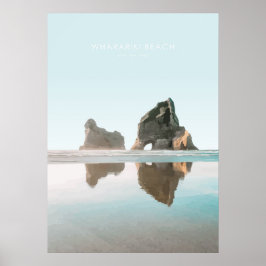 Póster Wharariki Beach, New Zealand Travel Artwork