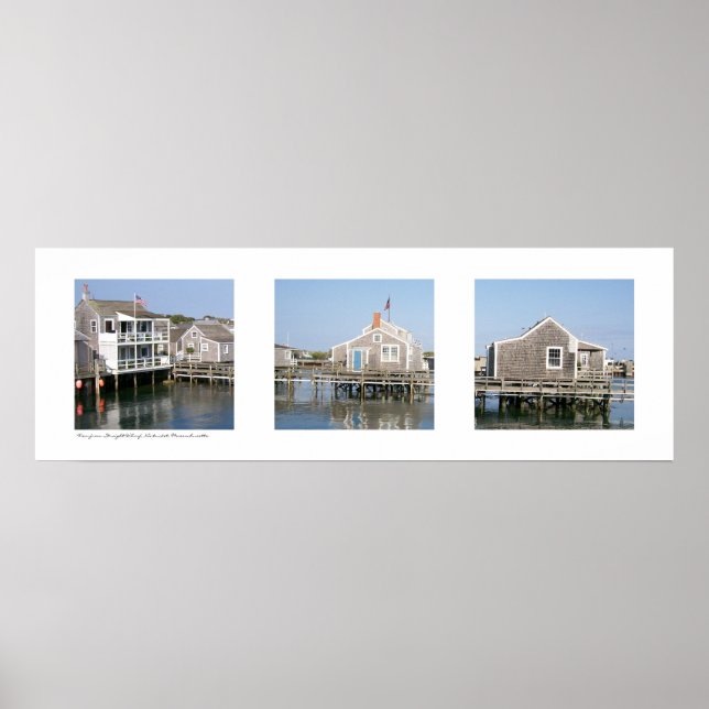 Póster Wharf Scene Nantucket, Triptych de Massachusetts (Frente)