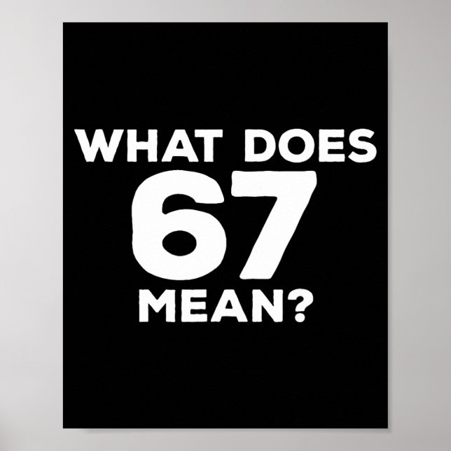 Póster What Does 67 Mean Funny Six Seven Meme  (Frente)
