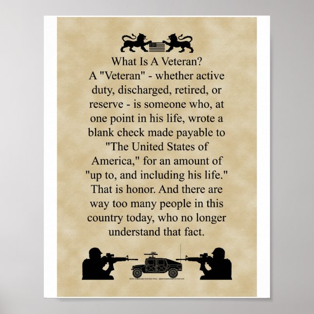 Póster What is a Veteran smaller version (Frente)