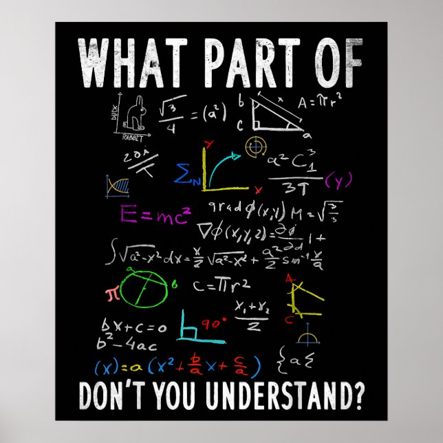 Póster What part of dont you understand for math teacher (Frente)