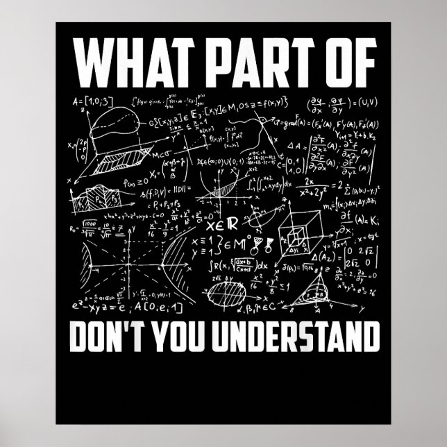 Póster What Part Of Dont You Understand Fun Math Teacher (Frente)